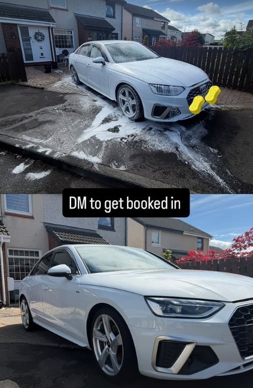 Audi A4: Snow foam wash & exterior finish